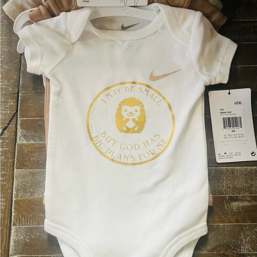 Christian Baby Gift Set – Authentic Nike Onesies 6M – Scripture – NWT